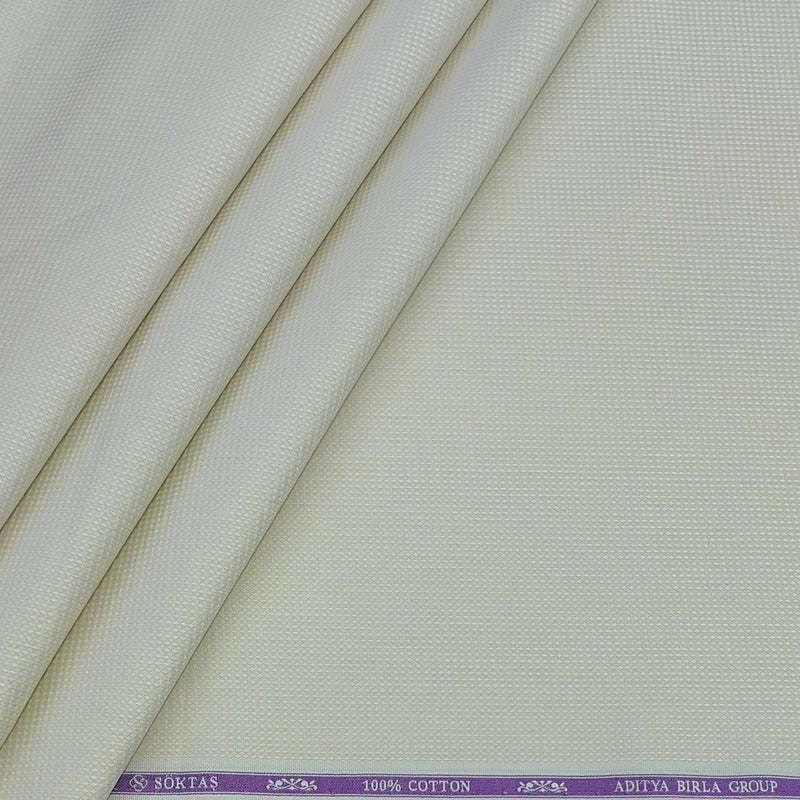 Shirt Fabric Soktas Finest 80s Giza Cotton Jacquard Colour Light Brown