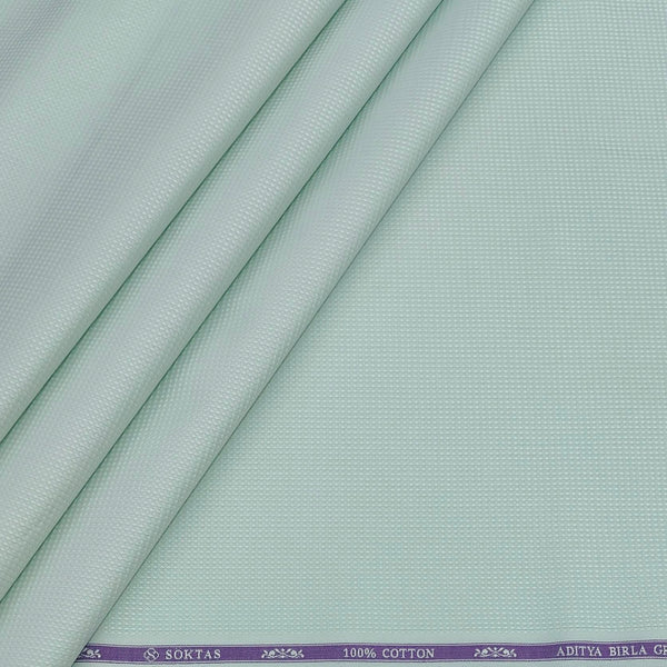 Shirt Fabric Soktas Finest 80s Giza Cotton Jacquard Colour Sea Green