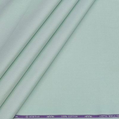 Shirt Fabric Soktas Finest 80s Giza Cotton Jacquard Colour Sea Green
