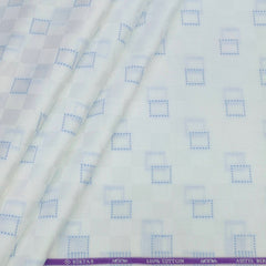 Shirt Fabric Soktas Finest 80s Giza Cotton Check With Jacquard Colour Blue N White