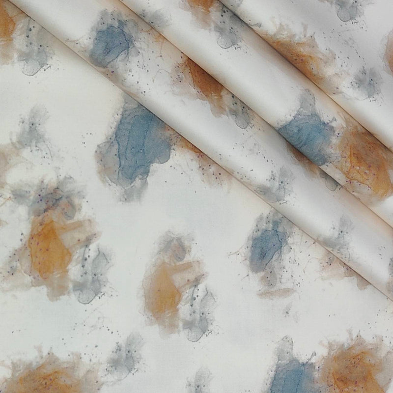 Shirt Fabric Soktas Finest 80s Giza Cotton Digital Print Colour Ash Cream