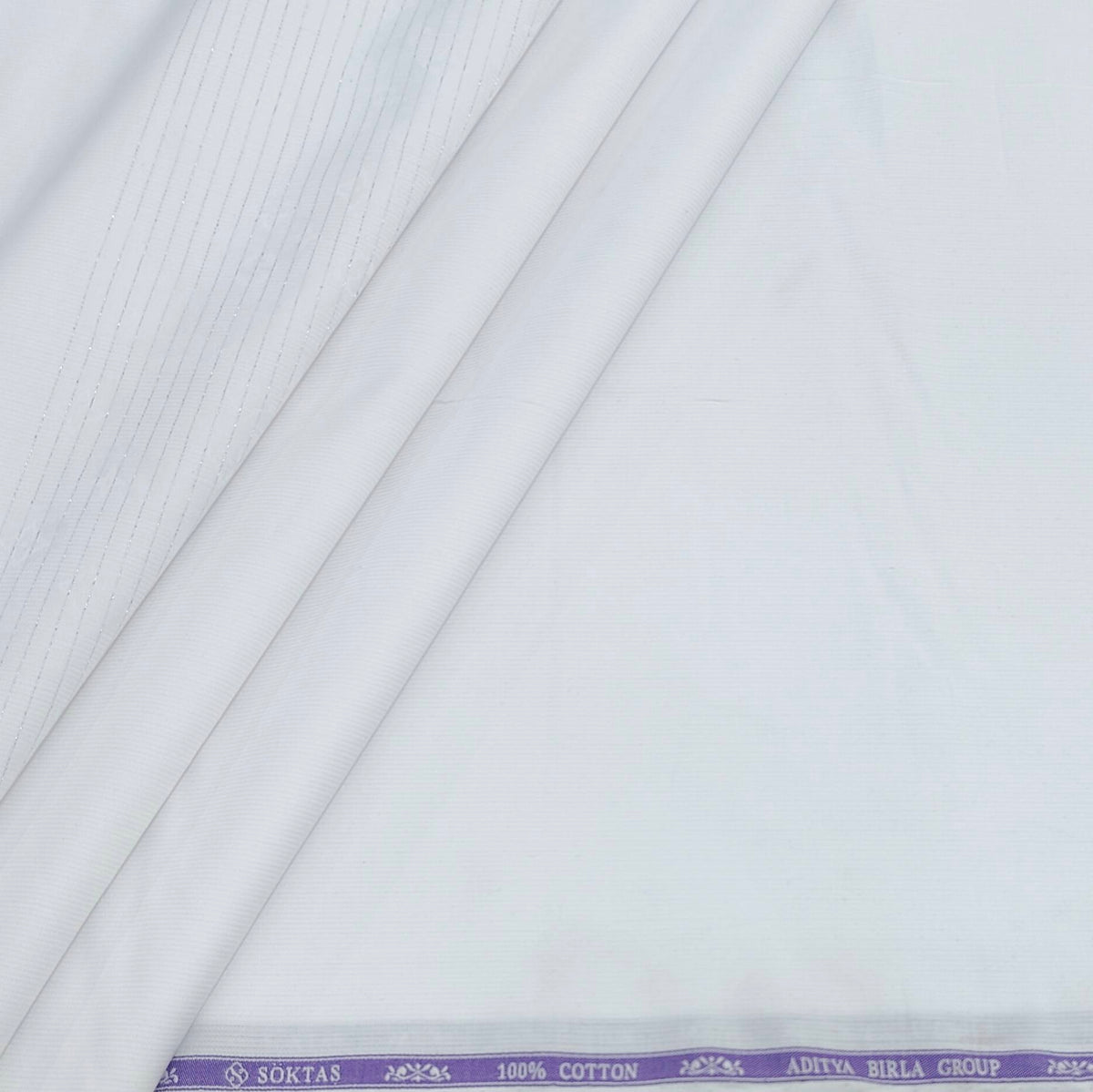 Shirt Fabric Soktas Finest 80s Giza Cotton Jacquard Colour White