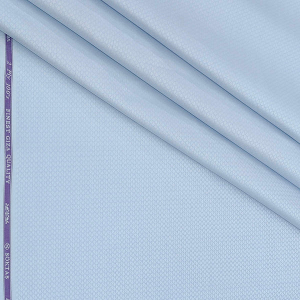 Shirt Fabric Soktas 2/100s  Finest Giza Cotton Jacquard Color Light Blue