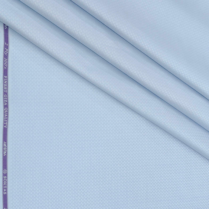 Shirt Fabric Soktas 2/100s  Finest Giza Cotton Jacquard Color Light Blue