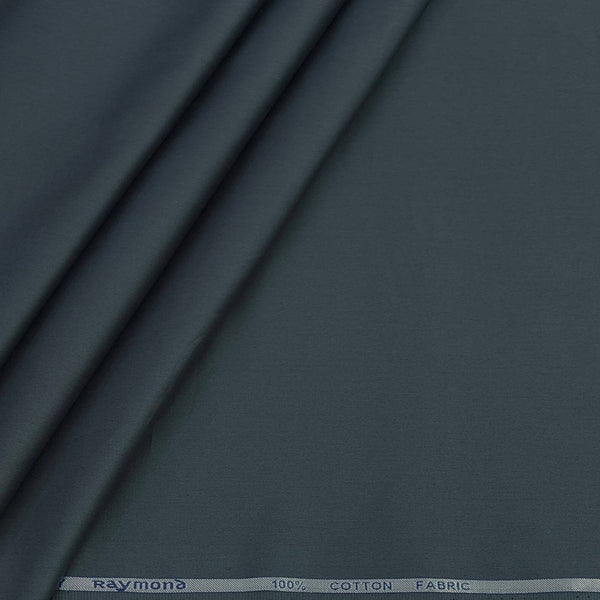 Shirt Fabric Raymond 70s Giza Cotton Plain Colour Dark Greenish Grey