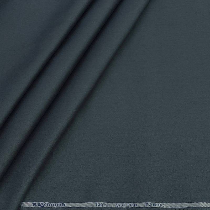 Shirt Fabric Raymond 70s Giza Cotton Plain Colour Dark Greenish Grey