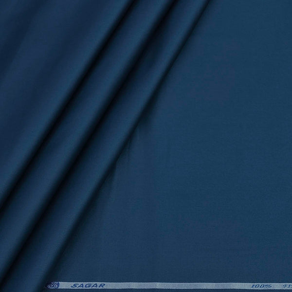 Kurta Pajama Fabric ManTire 100% Cotton Premium Plain Colour Sapphire Blue