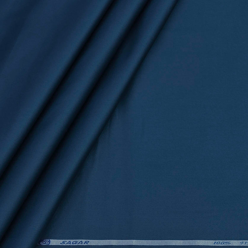 Kurta Pajama Fabric ManTire 100% Cotton Premium Plain Colour Sapphire Blue