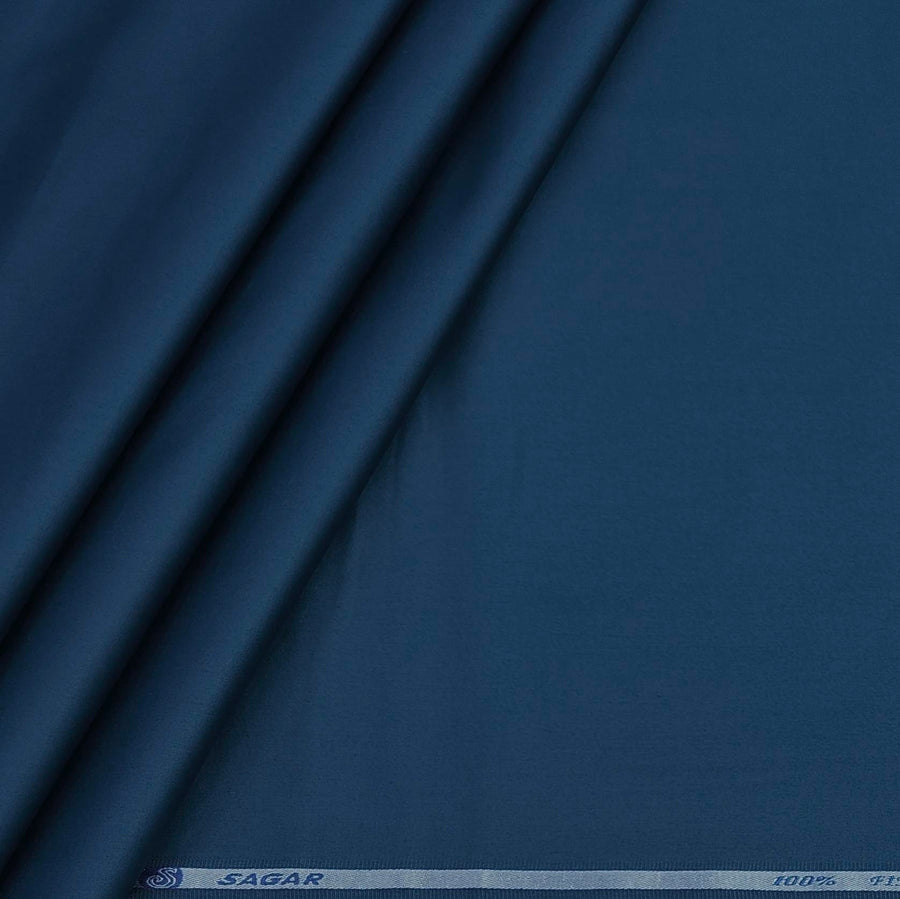 Kurta Pajama Fabric ManTire 100% Cotton Premium Plain Colour Sapphire Blue