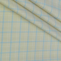 Shirt Fabric Grasim 100% Cotton Check Colour Light Brown