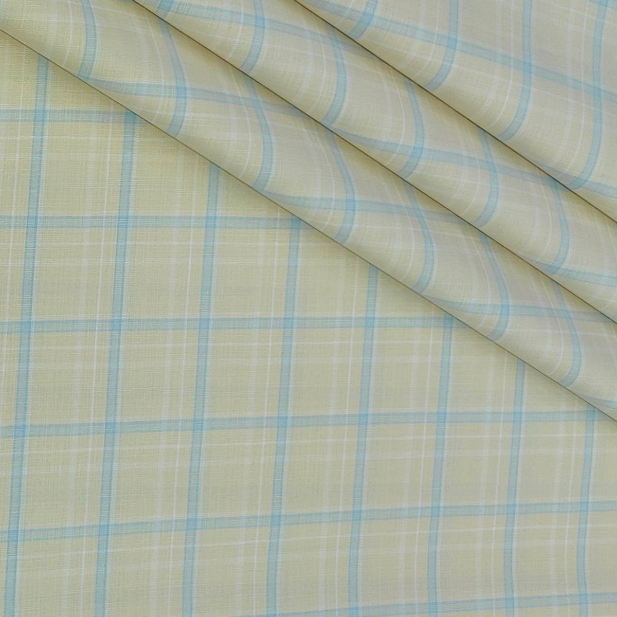 Shirt Fabric Grasim 100% Cotton Check Colour Light Brown