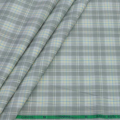 Shirt Fabric Grasim 100% Cotton Check Colour Grey