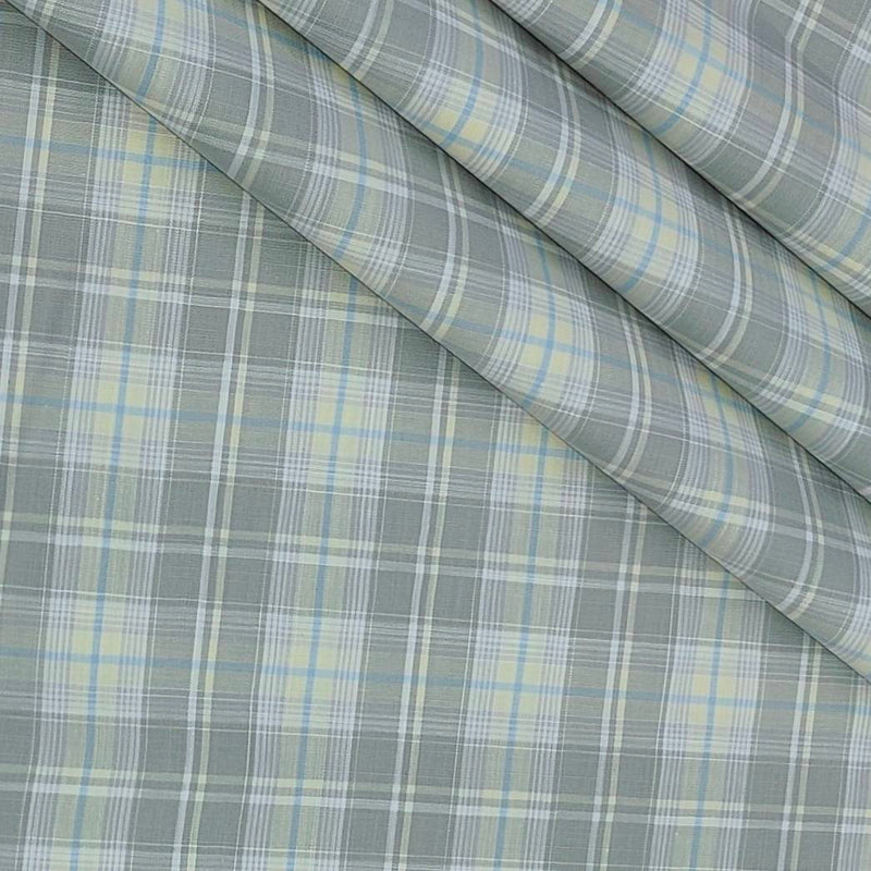 Shirt Fabric Grasim 100% Cotton Check Colour Grey