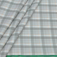 Shirt Fabric Grasim 100% Cotton Check Colour Grey N White