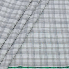 Shirt Fabric Grasim 100% Cotton Check With Slub Colour Grey N White