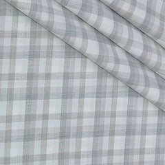 Shirt Fabric Grasim 100% Cotton Check With Slub Colour Grey N White