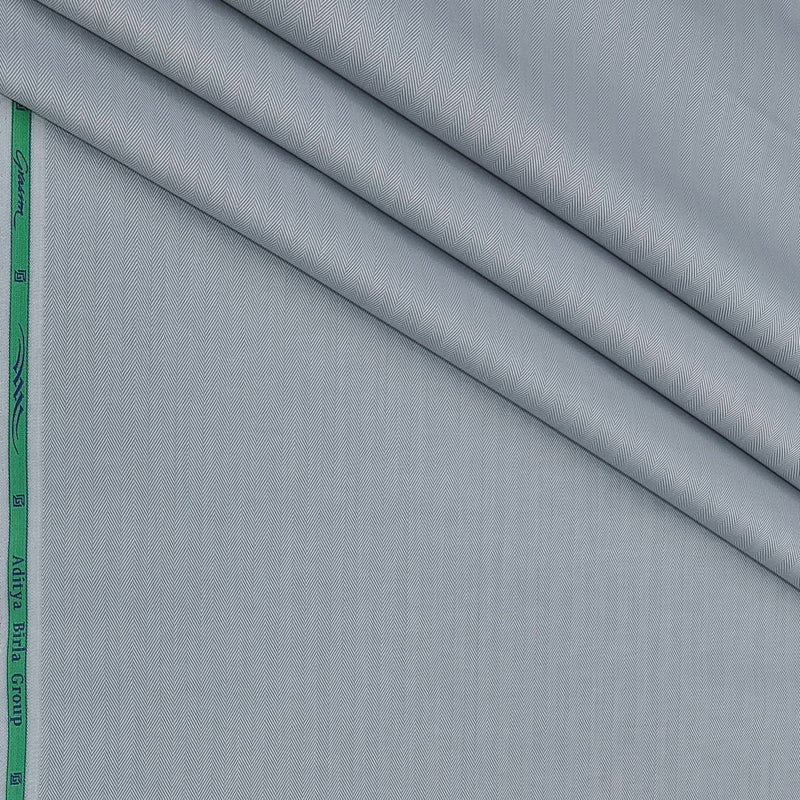 Shirt Fabric Grasim 100% Cotton Herringbone Colour Silver