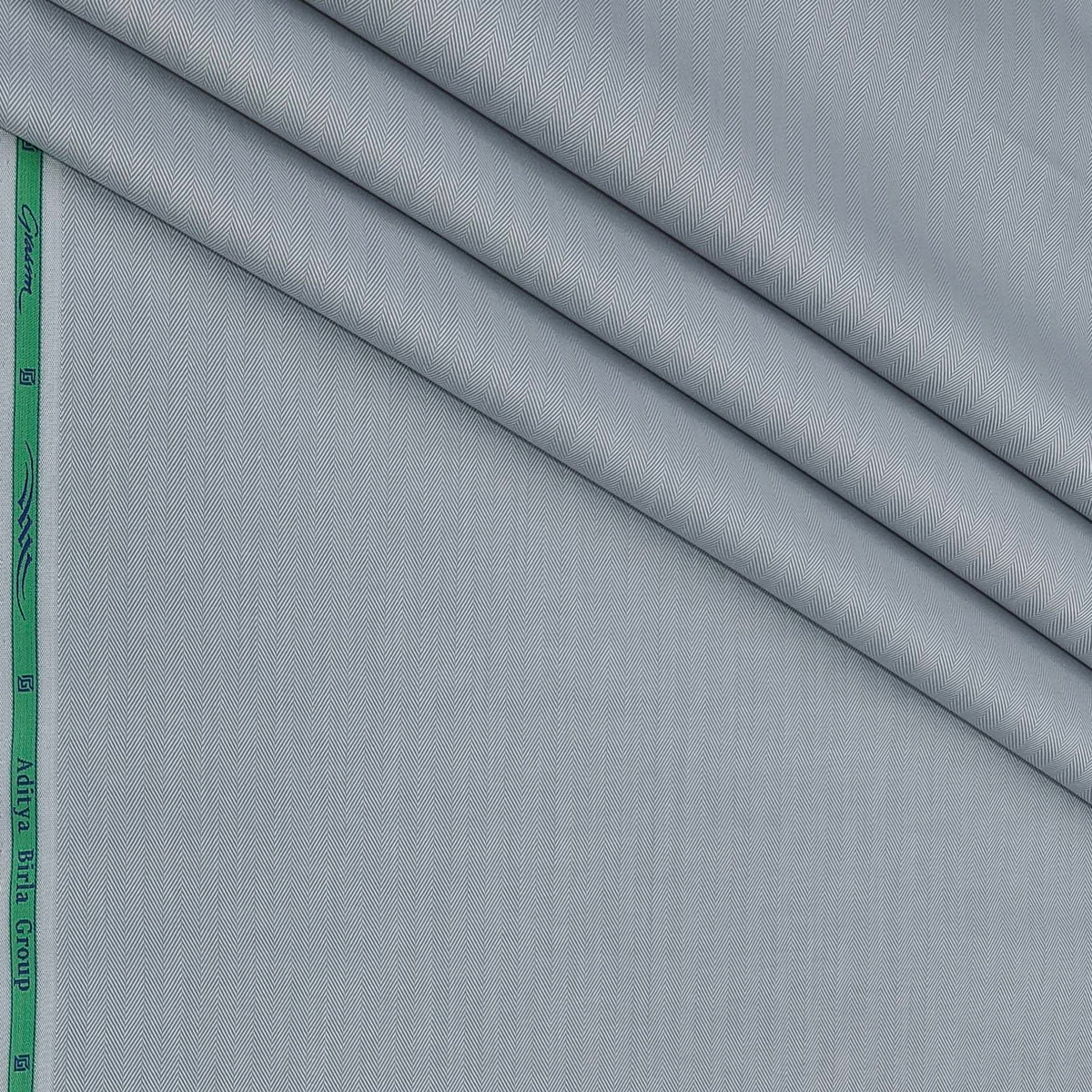 Shirt Fabric Grasim 100% Cotton Herringbone Colour Silver
