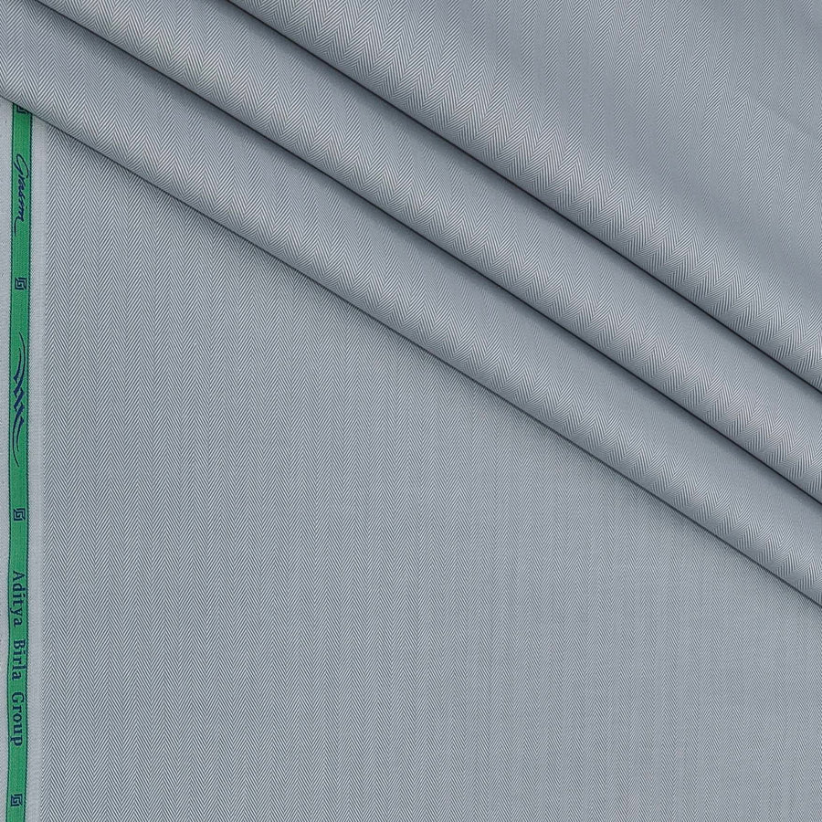 Shirt Fabric Grasim 100% Cotton Herringbone Colour Silver
