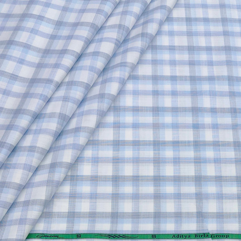 Shirt Fabric Grasim 100% Cotton Broad Check With Slub Colour Lavender