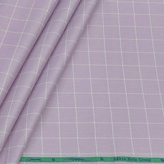 Shirt Fabric Grasim 100% Cotton Check Colour Thistle Lavender