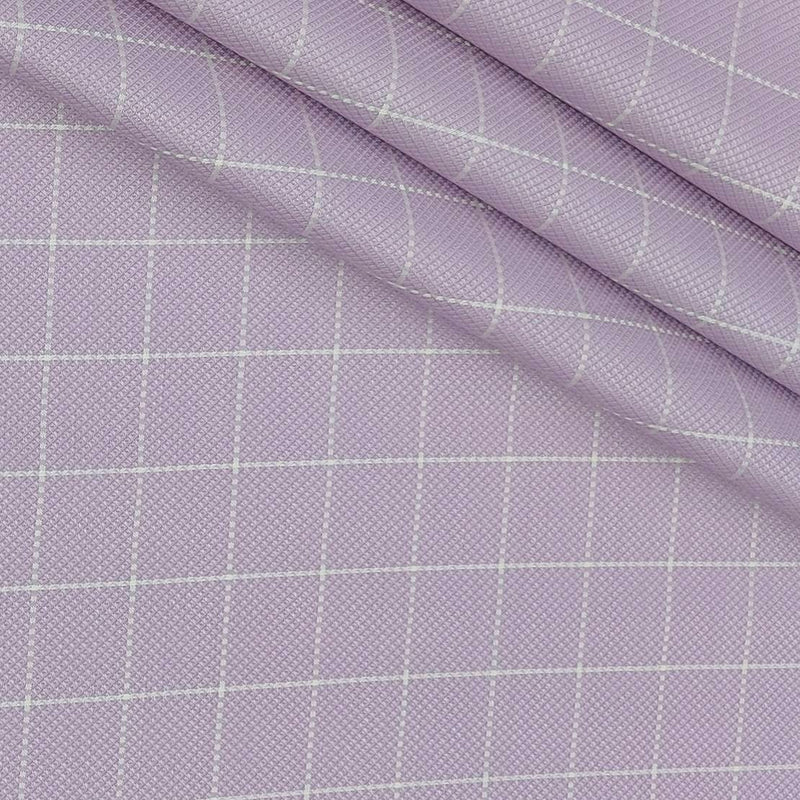 Shirt Fabric Grasim 100% Cotton Check Colour Thistle Lavender