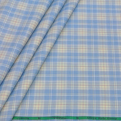 Shirt Fabric Grasim 100% Cotton Check Colour Blue