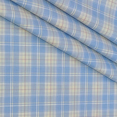 Shirt Fabric Grasim 100% Cotton Check Colour Blue
