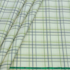 Shirt Fabric Grasim 100% Cotton Check Colour Ash Cream