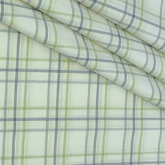 Shirt Fabric Grasim 100% Cotton Check Colour Ash Cream