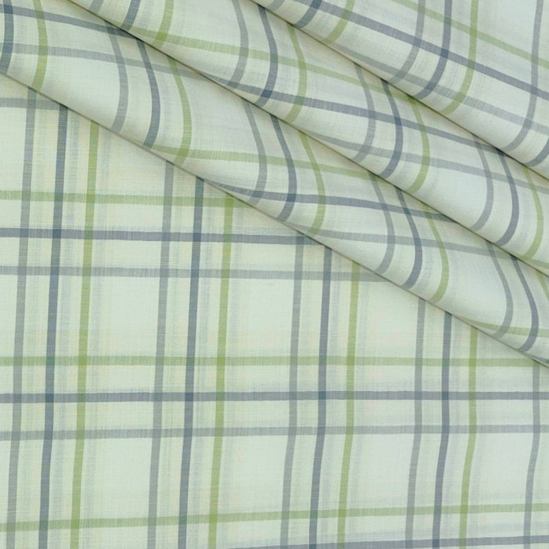 Shirt Fabric Grasim 100% Cotton Check Colour Ash Cream