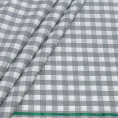 Shirt Fabric Grasim 100% Cotton Check Colour Grey