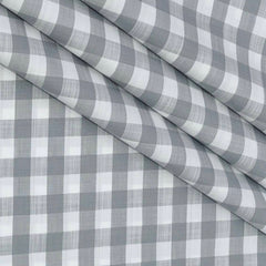 Shirt Fabric Grasim 100% Cotton Check Colour Grey