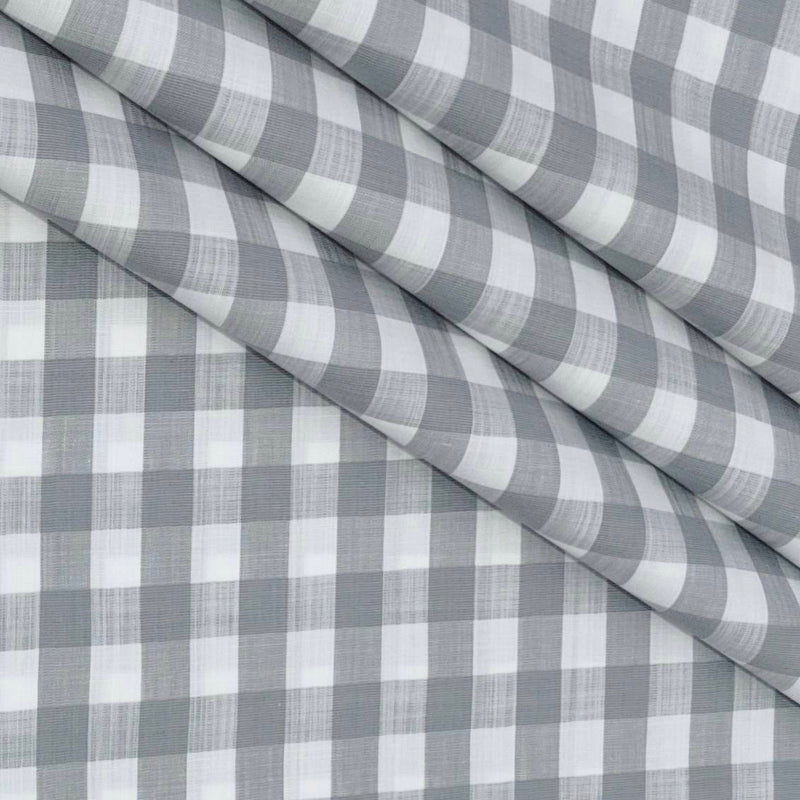 Shirt Fabric Grasim 100% Cotton Check Colour Grey