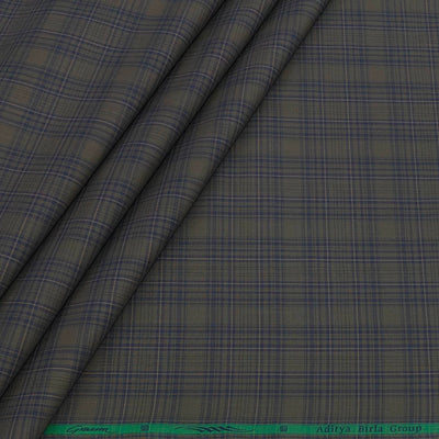 Shirt Fabric Grasim 100% Cotton Check Colour Dusty Dark Brown