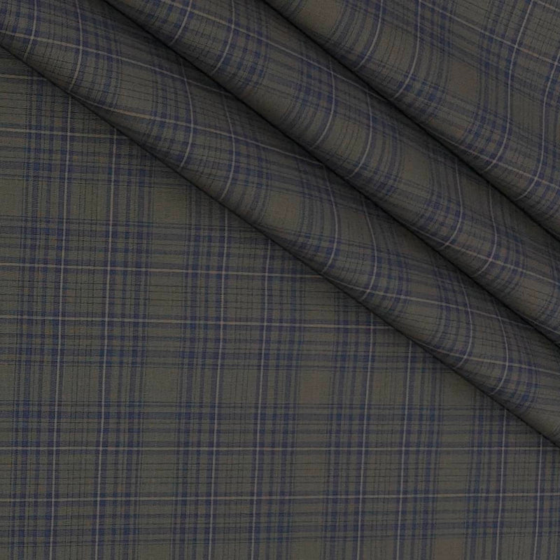Shirt Fabric Grasim 100% Cotton Check Colour Dusty Dark Brown