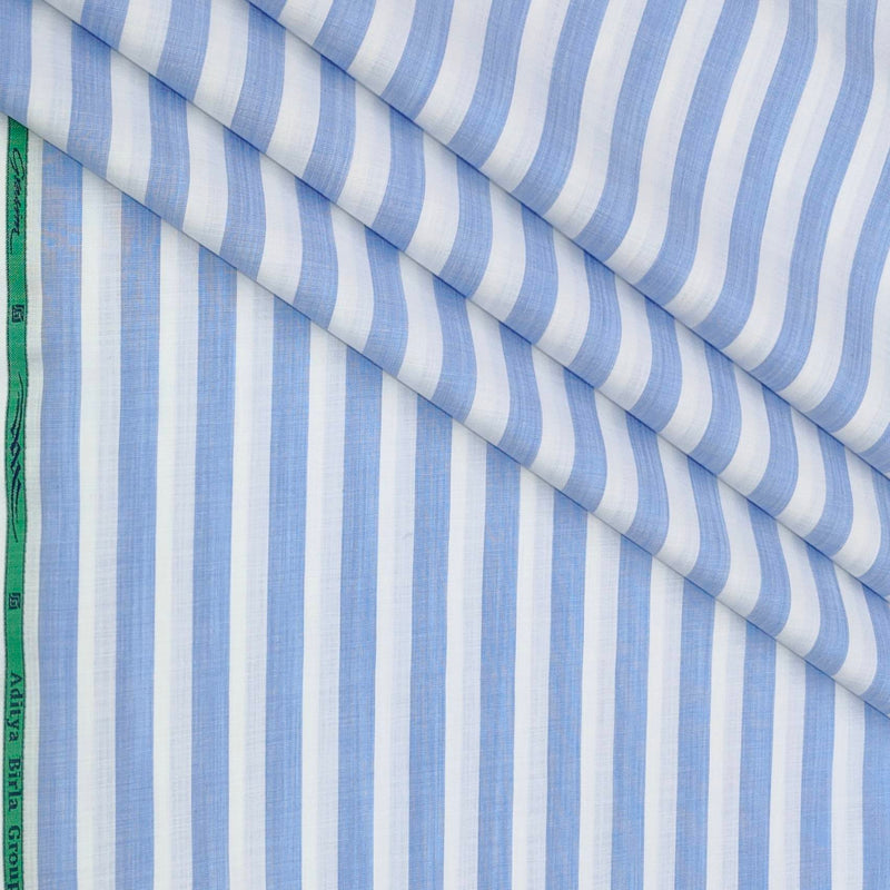 Shirt Fabric Grasim 100% Cotton Patta Lining Colour Blue N White