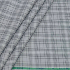 Shirt Fabric Grasim 100% Cotton Check Colour Grey