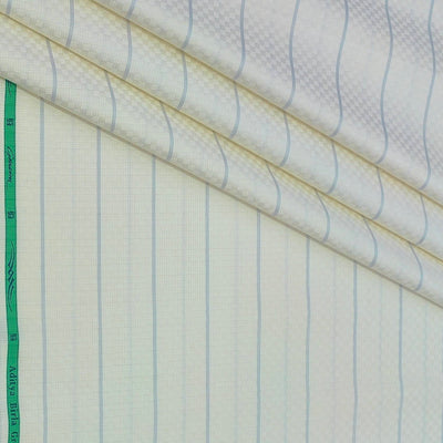 Shirt Fabric Grasim 100% Cotton Broad Lining With Jacquard Colour Cream