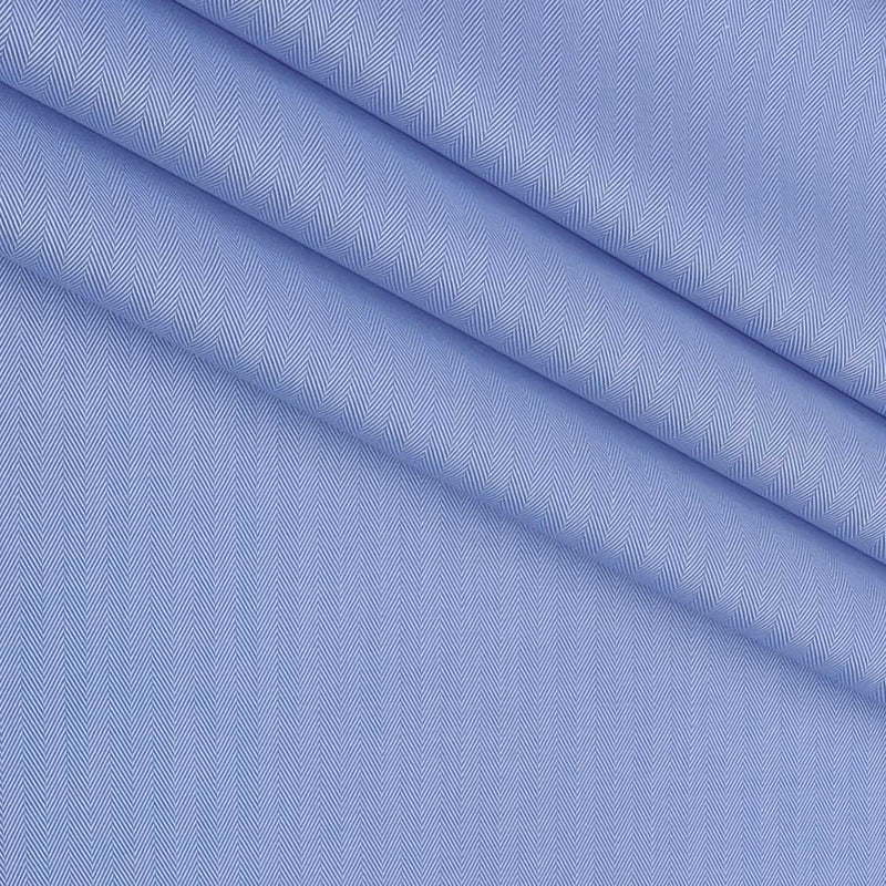 Shirt Fabric Grasim 100% Cotton Herringbone Colour Shine Blue