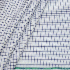 Shirt Fabric Grasim 100% Cotton Check Colour Blue N White