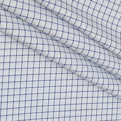 Shirt Fabric Grasim 100% Cotton Check Colour Blue N White