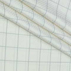 Shirt Fabric Grasim 100% Cotton Check With Jacquard Colour Cream