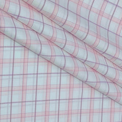 Shirt Fabric Grasim 100% Cotton Broad Check Colour Pink N Lavender