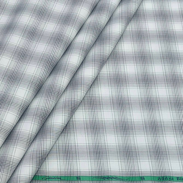 Shirt Fabric Grasim 100% Cotton Check Colour Black N White