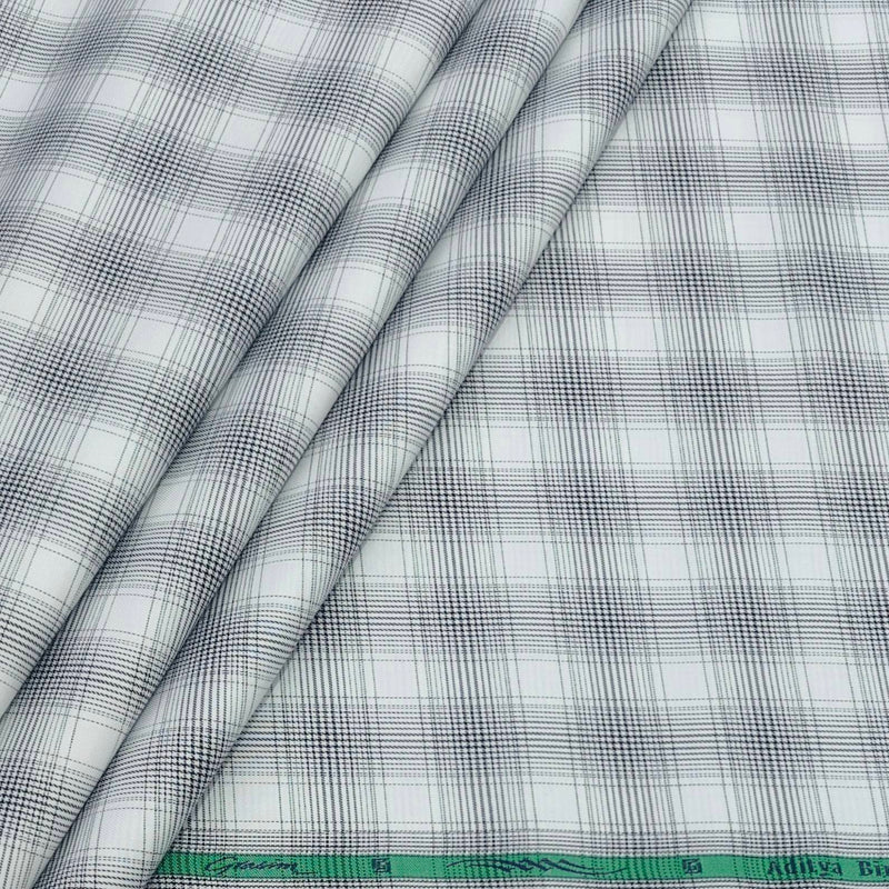 Shirt Fabric Grasim 100% Cotton Check Colour Black N White