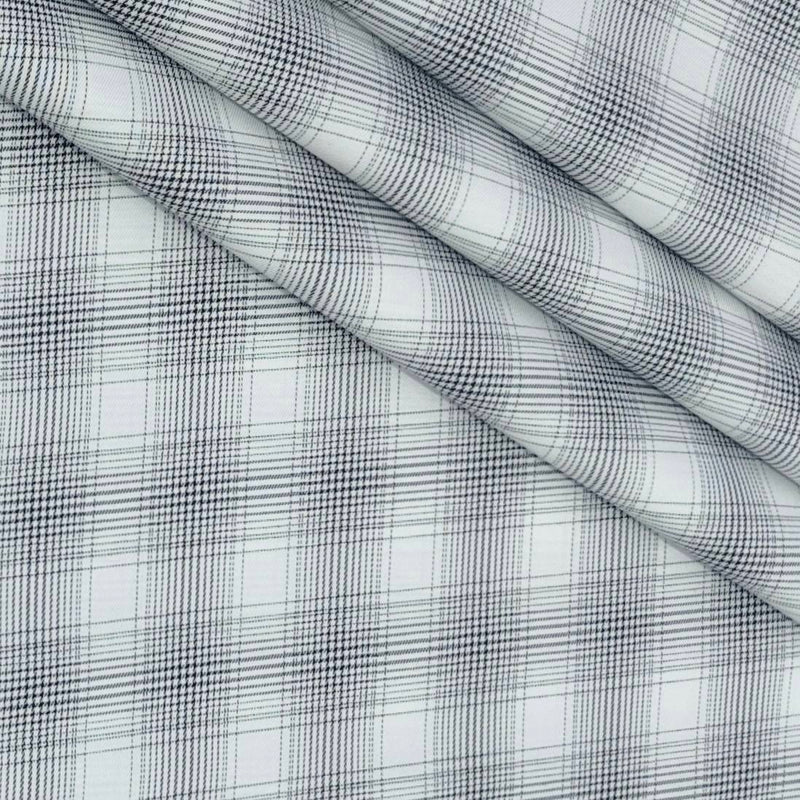 Shirt Fabric Grasim 100% Cotton Check Colour Black N White