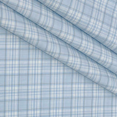 Shirt Fabric Grasim 100% Cotton Check Colour Light Blue