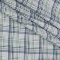 Shirt Fabric Grasim 100% Cotton Check Colour Green N White