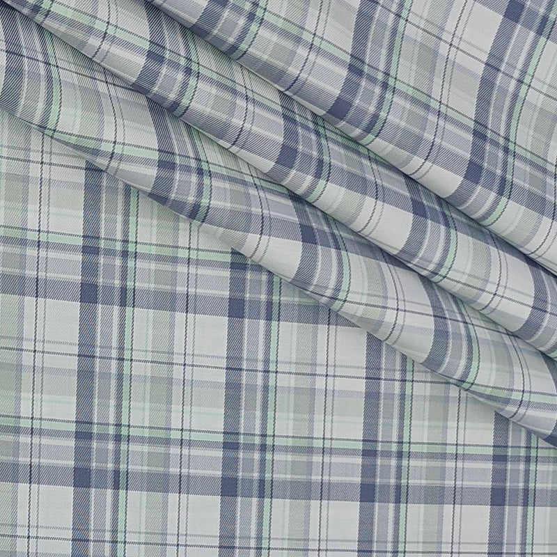 Shirt Fabric Grasim 100% Cotton Check Colour Green N White